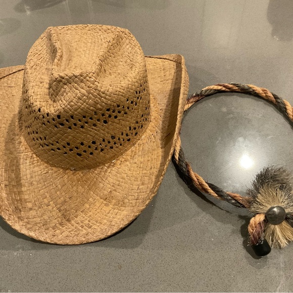 Shady Brady Cowgirl Western Straw Hat with Buffalo Nickel Trim - Picture 3 of 9